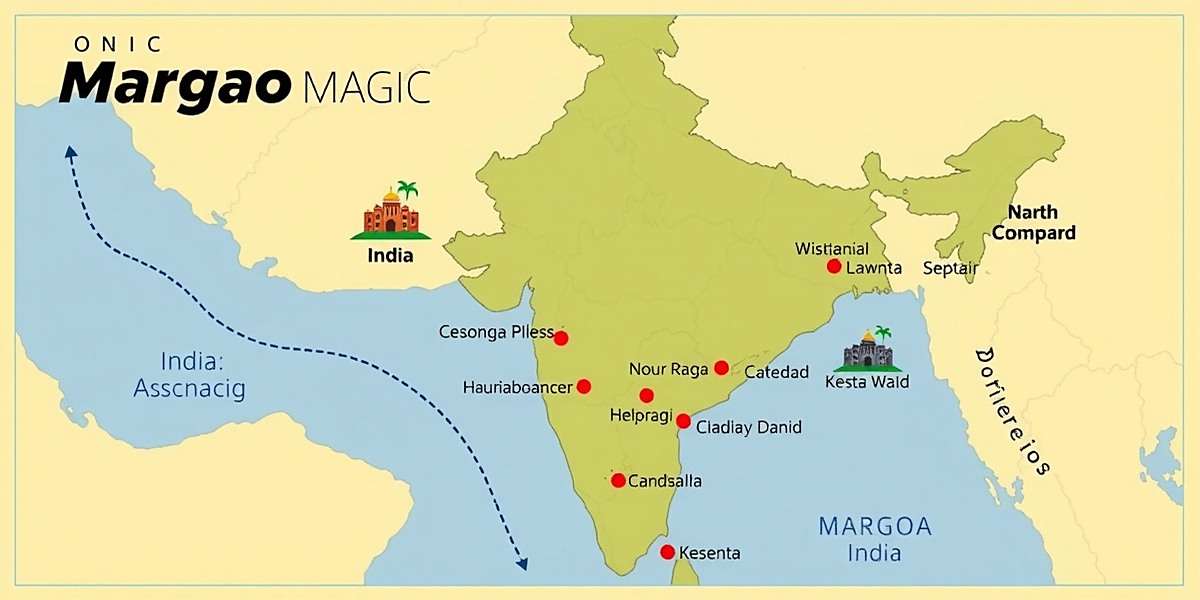 Margao Magic - Map of India's Cultural Regions Margao Magic Map showing different Indian regions and landmarks